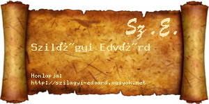 Szilágyi Edvárd névjegykártya